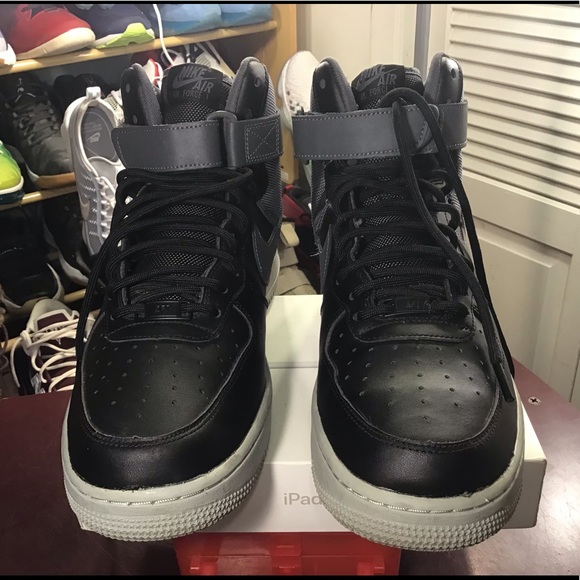NIKE AIR FORCE 1 HIGH 07 LV8 BLACK-DARK GREY-WOLF GREY SZ 11 [AV8364-001] - Picture 15 of 15